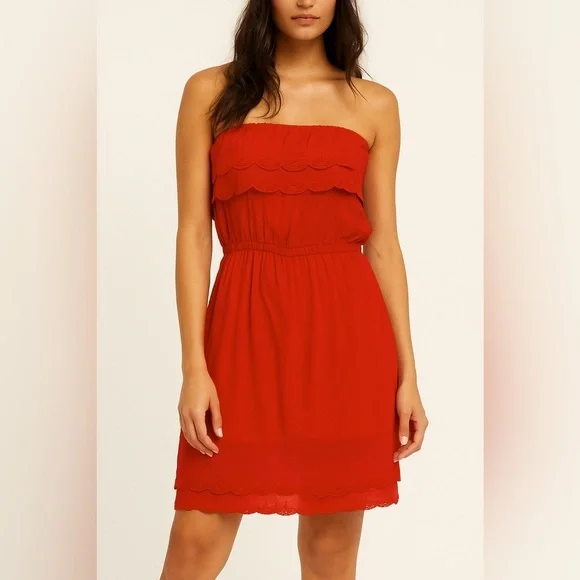 RW&CO Strapless Red Dress - Picture 1 of 2